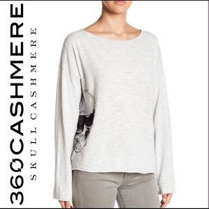 Small Skull Cashmere Long Sleeve Top